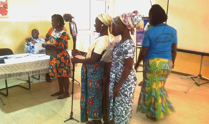  The widows demonstrating how they could record videos using the iPad
